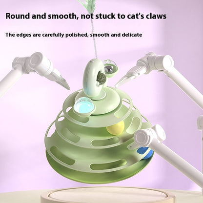4 Levels Cat Toy Tower Turntable Roller Balls Toys Interactive Intelligence Pets Toys Training