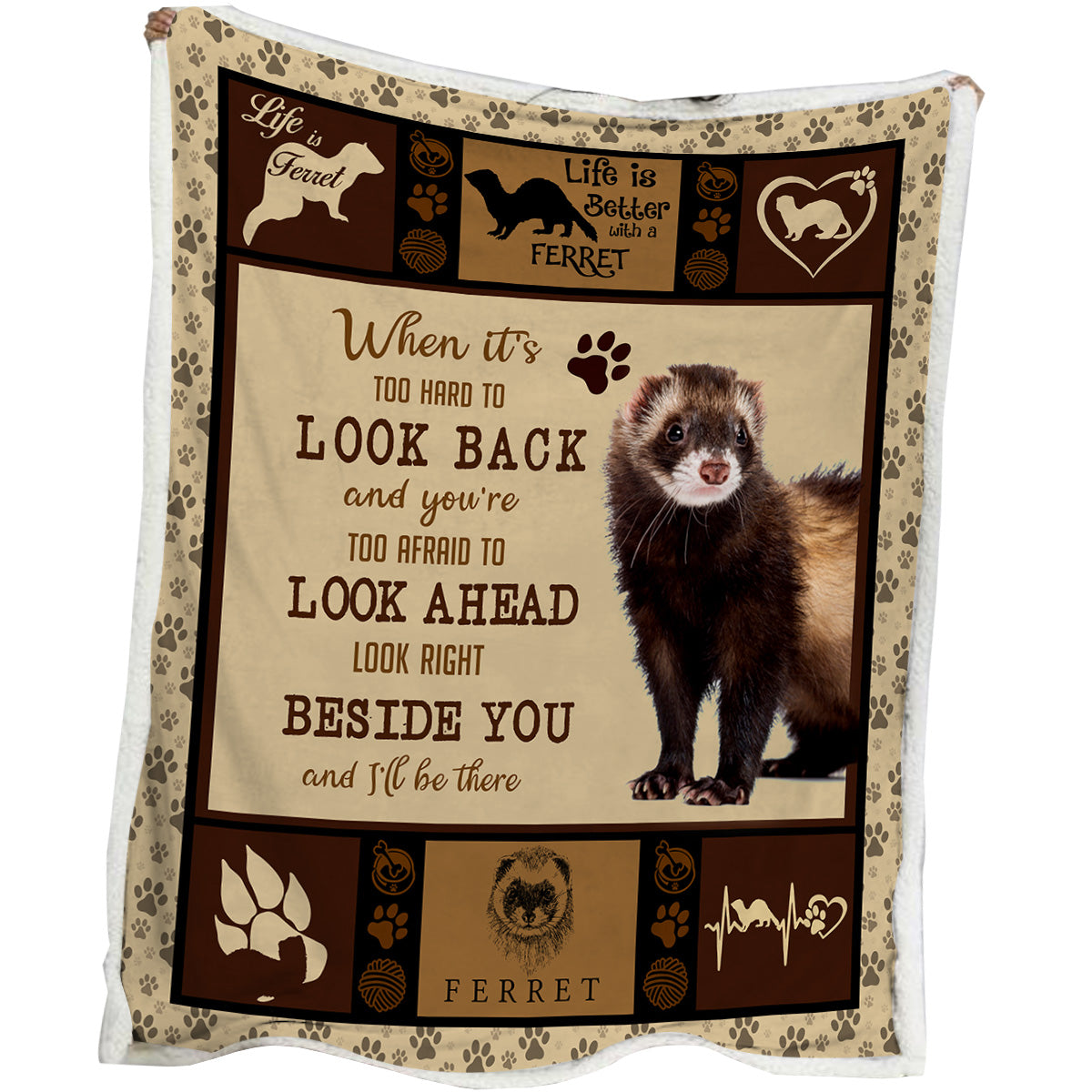 1 Pc Of High Weight Soft And Warm Minimalist Ferret Paw Print Pet Theme
