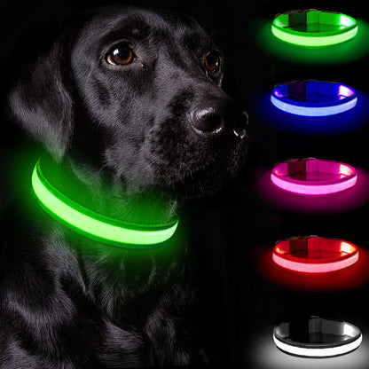 Light Up Dog Collar - Dog Collar Lights For The Dark Night, Adjustable Flashing Dog Collar Rechargeable