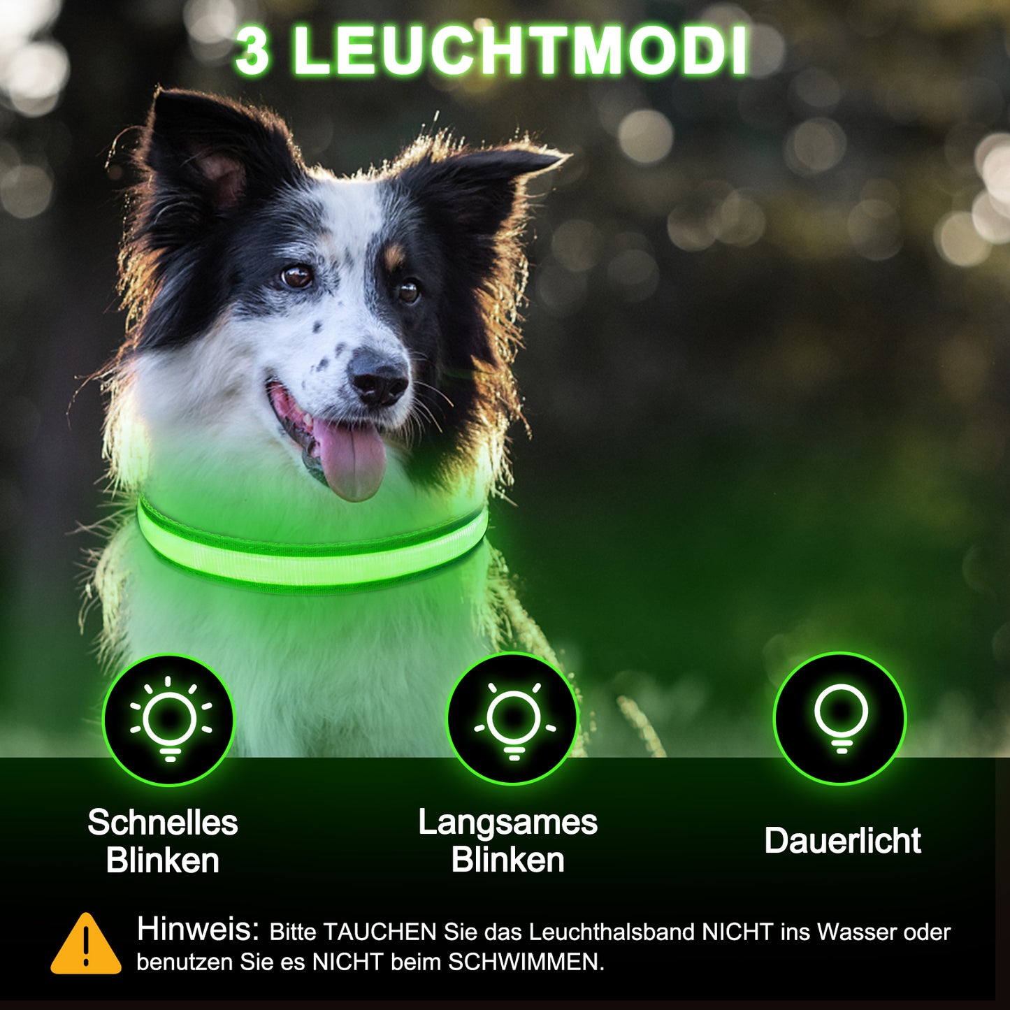 Light Up Dog Collar - Dog Collar Lights For The Dark Night, Adjustable Flashing Dog Collar Rechargeable