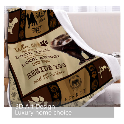 1 Pc Of High Weight Soft And Warm Minimalist Ferret Paw Print Pet Theme